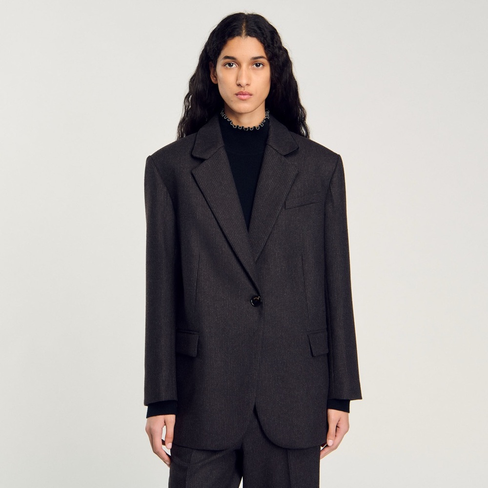 Sandro Pinstriped Single-breasted blazer (34)